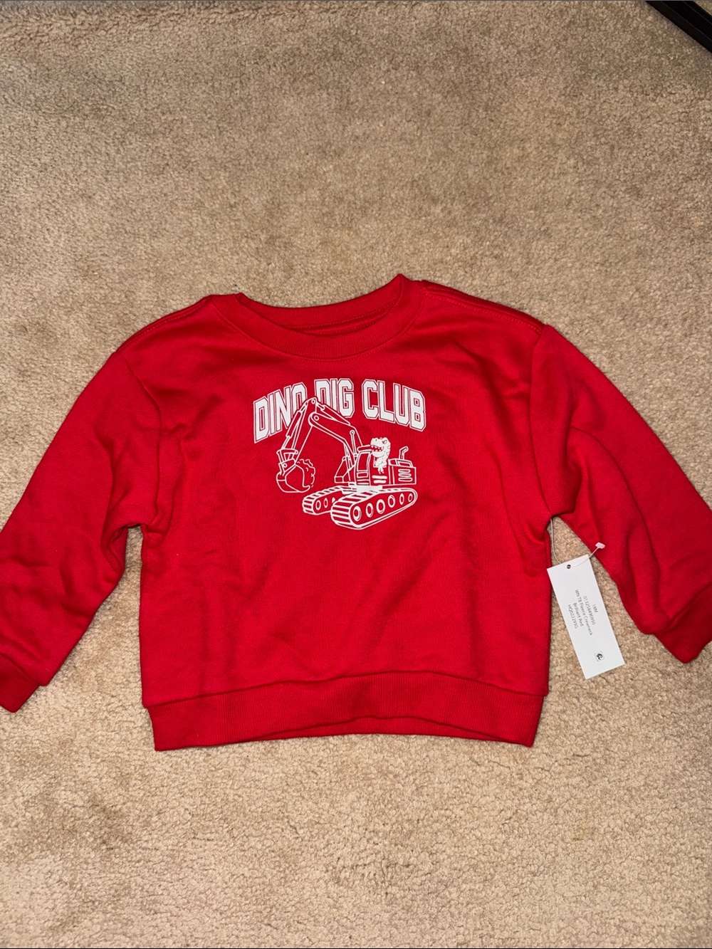 wonder nation Red 'Dino Dig Club' Crewneck‎ Sweatshirt
